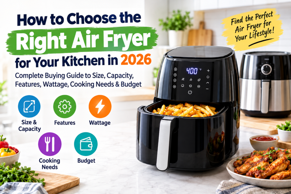 How to Choose the Right Air Fryer for Your Kitchen in 2026: Complete Buying Guide to Size, Capacity, Features, Wattage, Cooking Needs & Budget