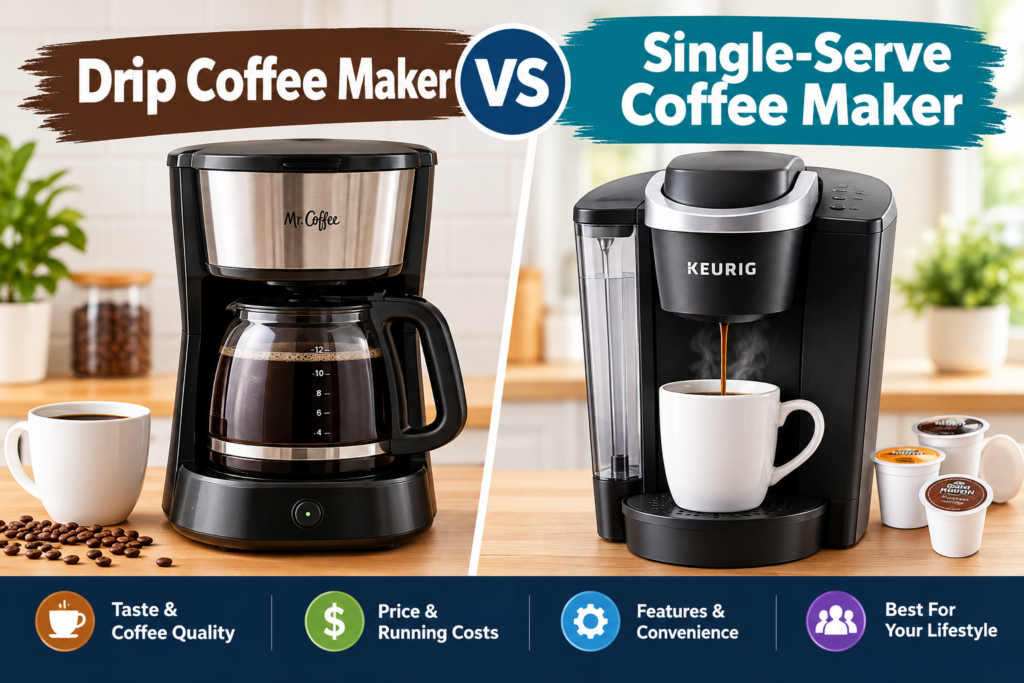 Drip Coffee Maker vs Single-Serve Coffee Maker